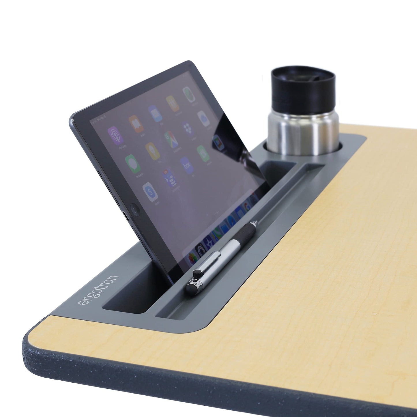 Ergotron – Mobile Standing Desk, Adjustable Height Small Rolling Laptop Computer Sit Stand Desk with Wheels for Classroom, Office, Medical or Home Use – Adjusts from 29 to 45 Inches – Maple