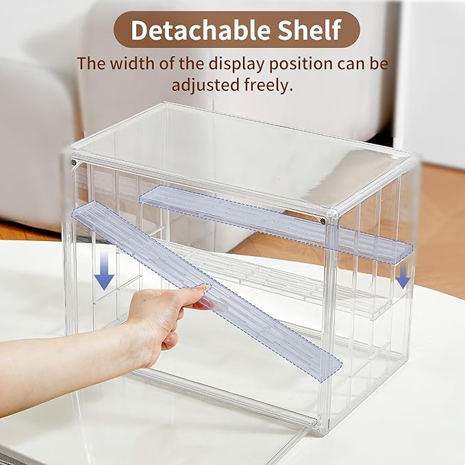 3 Pack Display Case for Collectibles 4 Layer Updated Adjustable Acrylic Display