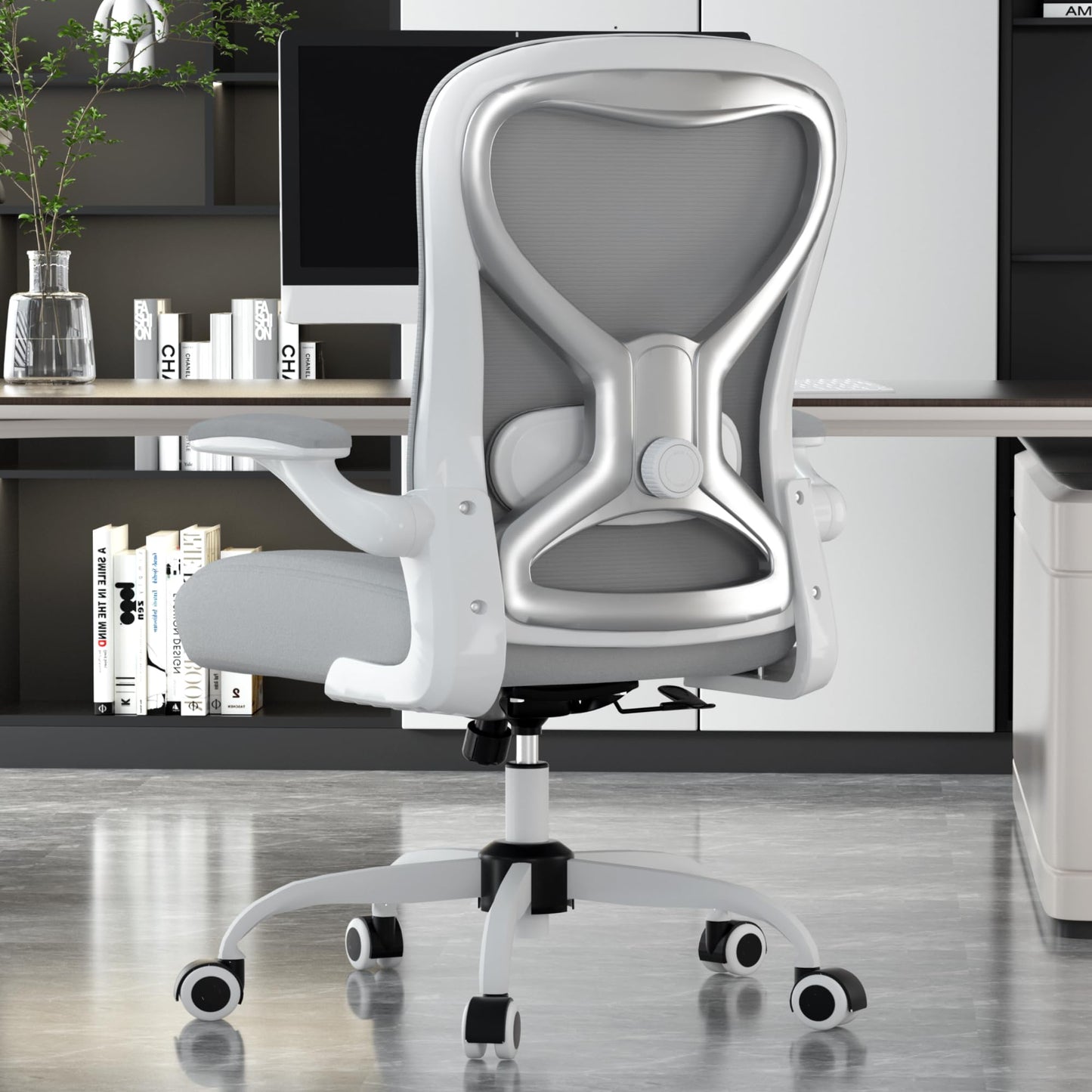 CASASIO Office Desk Chair with Ergonomic Lumbar Support, Extra-Thick Seat Cushion, Flip-up Arms, Breathable Mesh Back, Computer Task Chair for Home Office