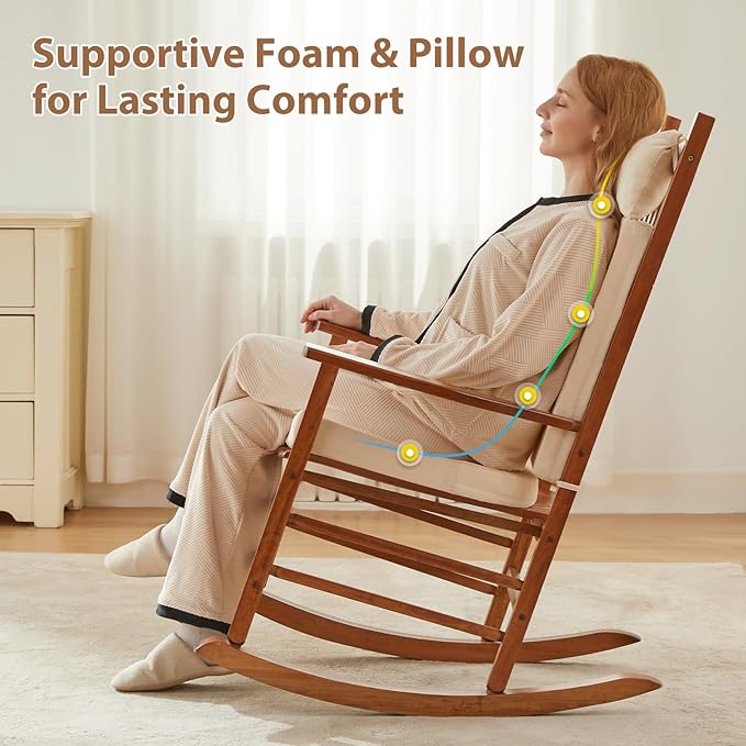 Waterproof Rocking Chair Cushions Outdoor & Indoor, Wooden Rocking Chair Pads