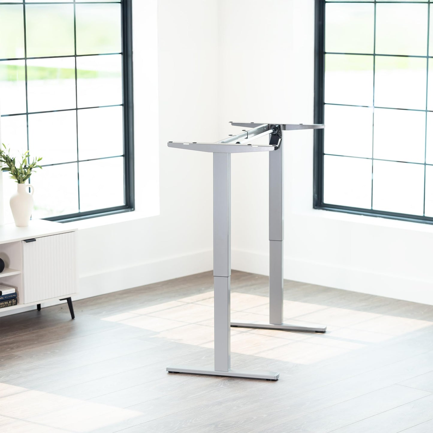VIVO Electric Stand Up Desk Frame Workstation, Frame Only with 220 lbs Capacity, Brushless Motor Standing Height Adjustable Legs with Memory Controller, Gray, DESK-V100EGY