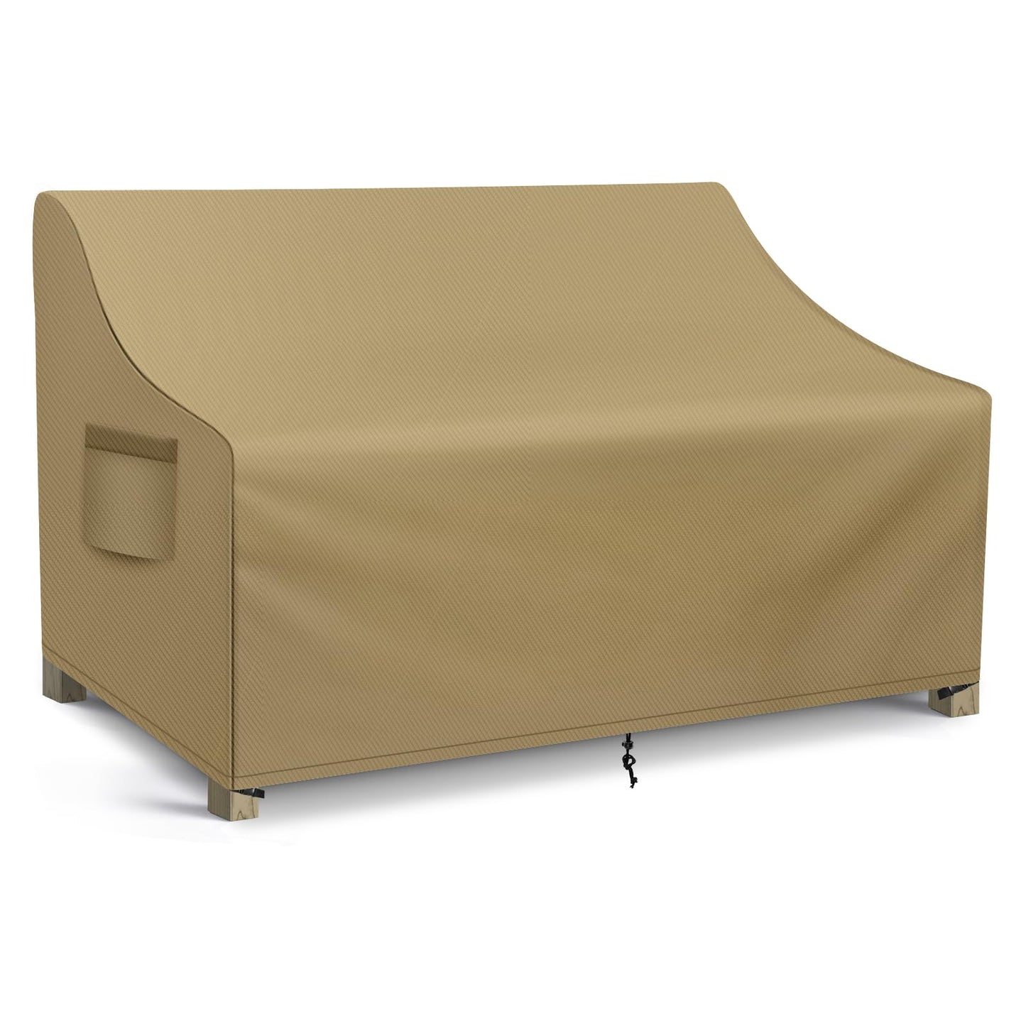 WLEAFJ Patio Sofa Cover Waterproof, Outdoor Loveseat Cover, Heavy Duty Deep Lounge Loveseat Cover, Large Lawn Patio Furniture Covers with Air Vent, 70’’ W x 38’’ D x 31’’ H, Khaki