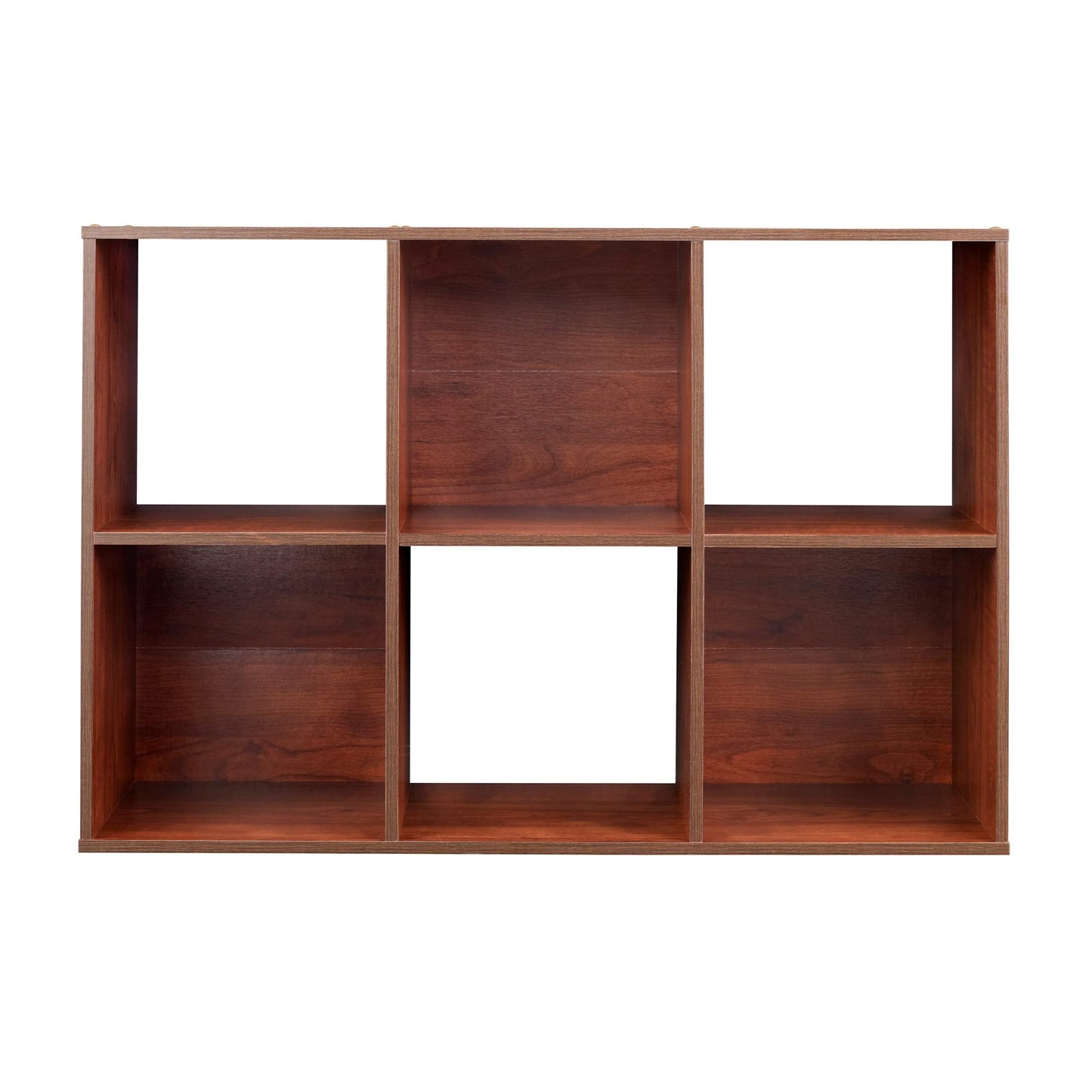 ClosetMaid Cubeicals 6 Cube Storage Shelf Organizer Bookshelf, Stackable, Vertical Or Horizontal, Easy Assembly, Wood, Dark Cherry Finish