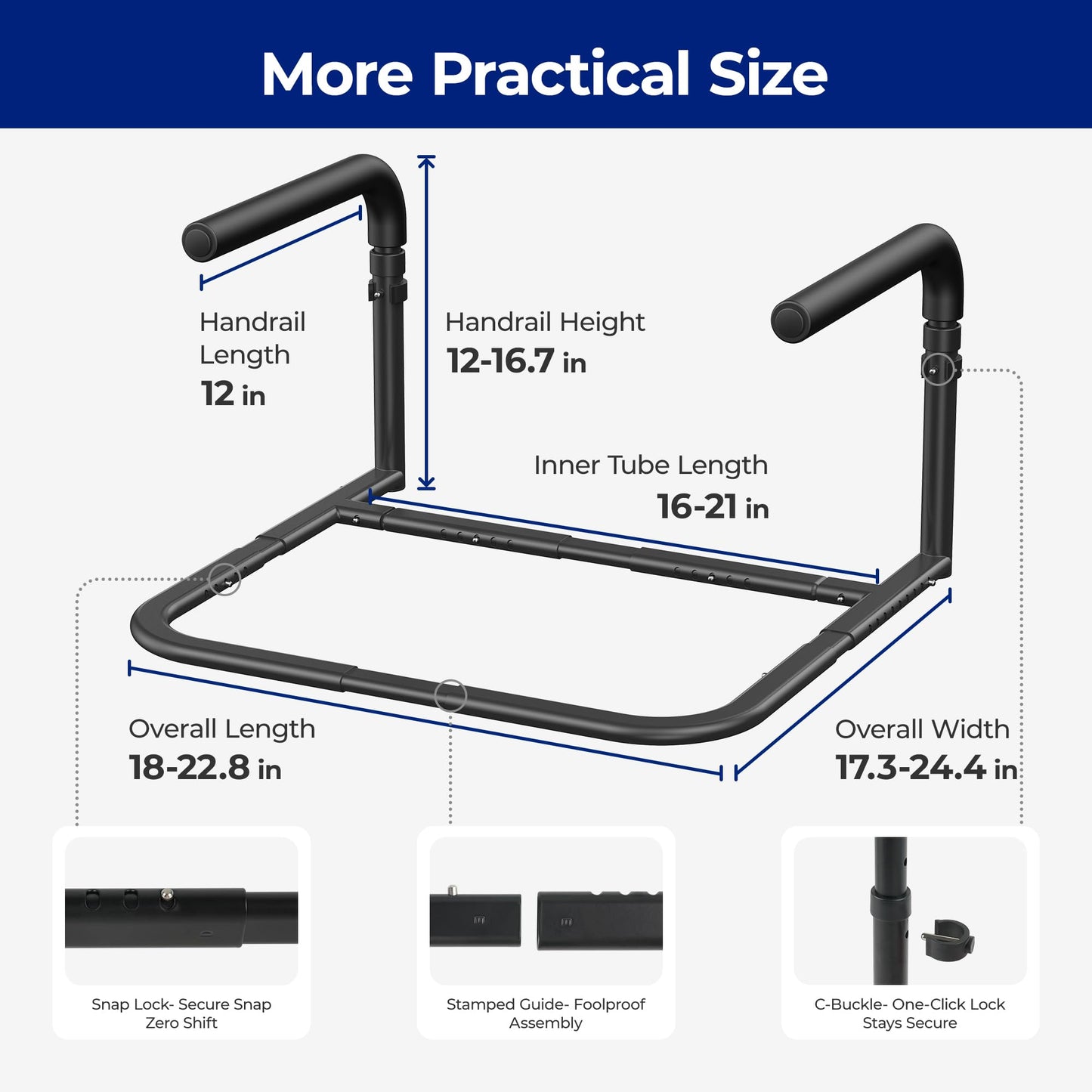 NIMOOD L1 Stand Assist Rail for Couch, Chair Stand Assist Aid for Elderly, Elderly Assistance Products, Disabled, Senior Mobility Aids Adjustable for Sit, Stand, Couch Cane, 18 in Couch Wide at Least