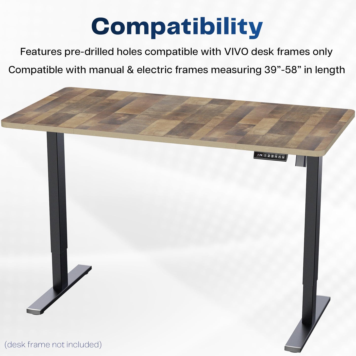 VIVO Universal 60 x 30 inch Table Top for Standard and Sit to Stand Height Adjustable Home and Office Desk Frames, Reclaimed Wood Desktop, DESK-TOP60-30P