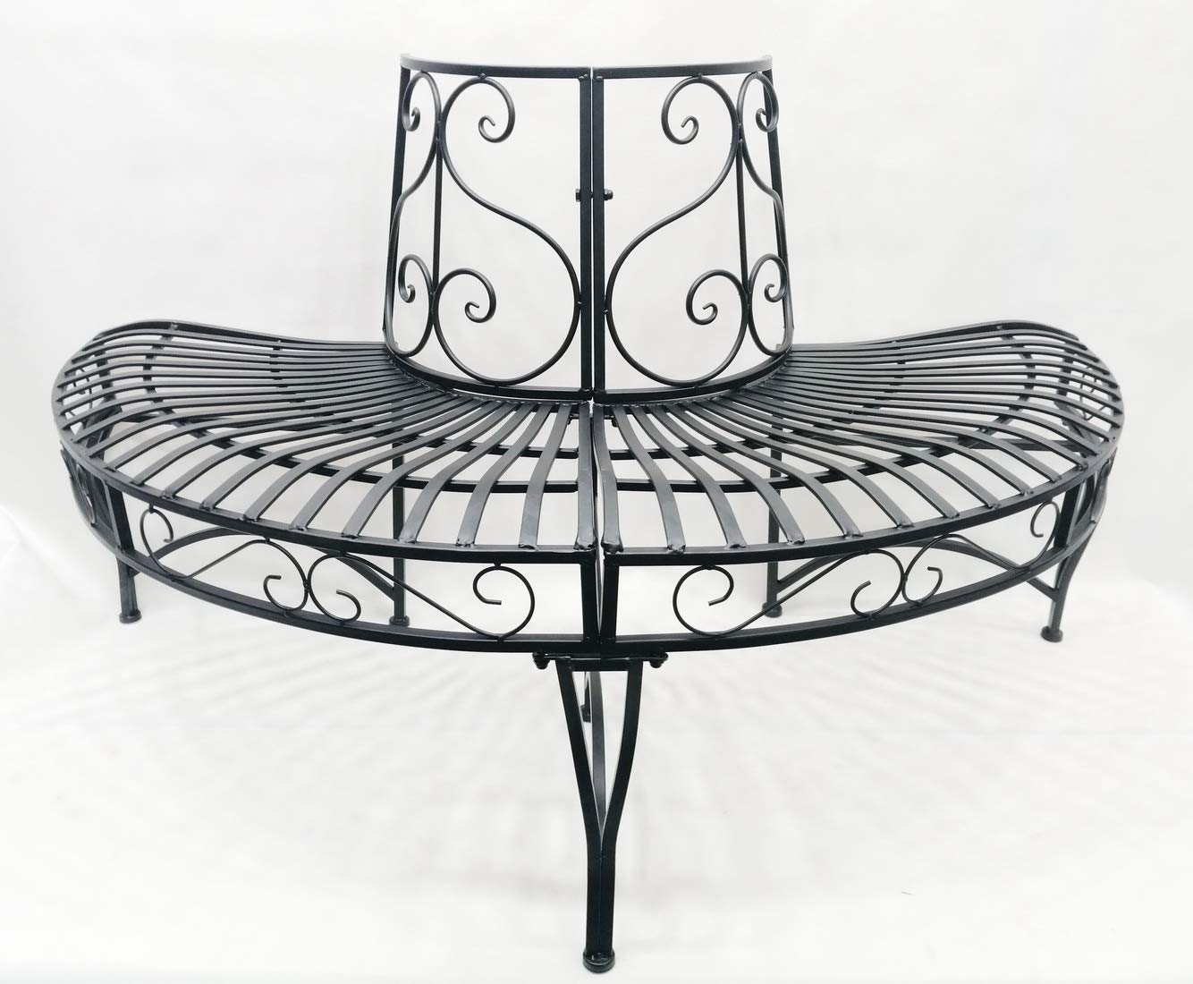 HI-LINE Black SEMI-Circle Tree-WRAP Bench