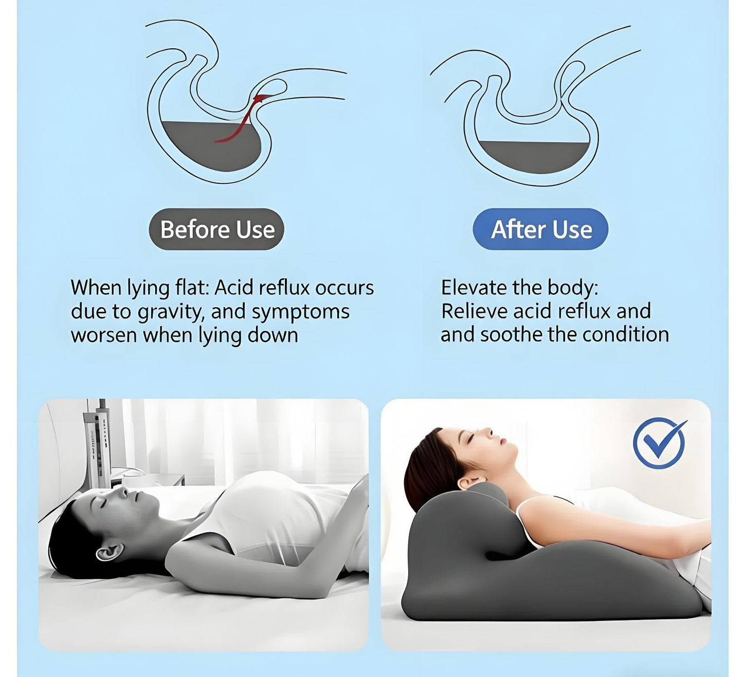 Memory Foam Hook‑Shaped Curved Wedge Pillow, Upgraded Firm Support for Back Pressure Relief & Leg Elevation, Multi‑Angle Posture Support for Reading, Gaming & Lying on Bed (Dark Gray)