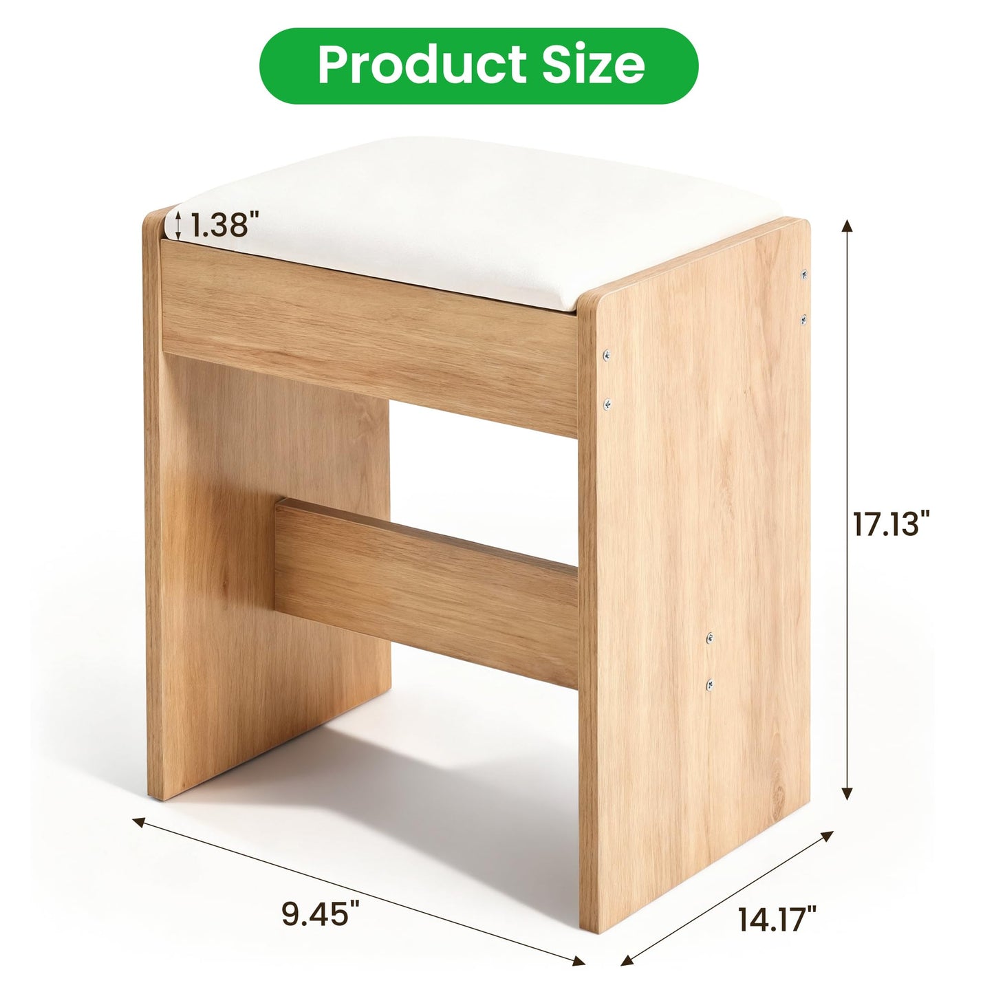 Pamapic Vanity Desk Chair, Modern Dressing Table Stool, Wooden Chair