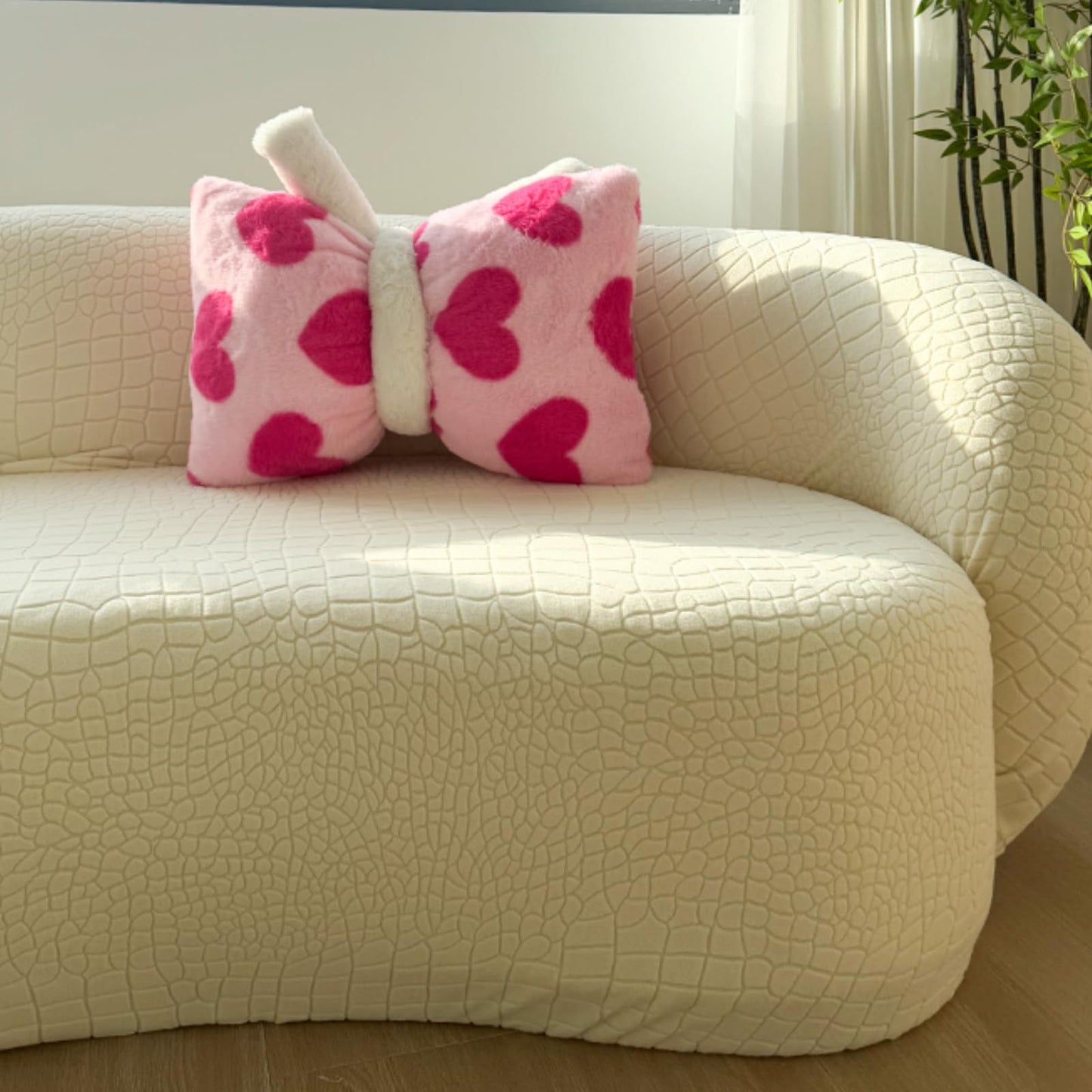KXMDDLW Stretch Semi-Circular Curved Sofa Cover,Curved Couch Cover Non-Slip Modern Cloud Sectional Sofa Slipcover(Beige,2 seat[55-73 inch])