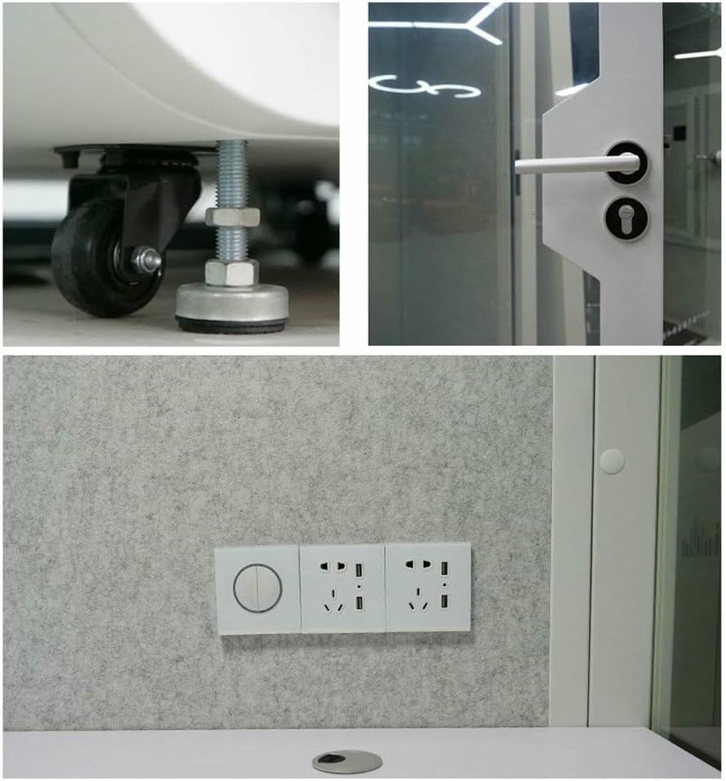 BTOIASYHF Soundproof Office Pod Booth, Mobile Private Meeting Booth, Noise Reduction Work Cubicle, Privacy Booth for Private Phone Calling, with LED Light