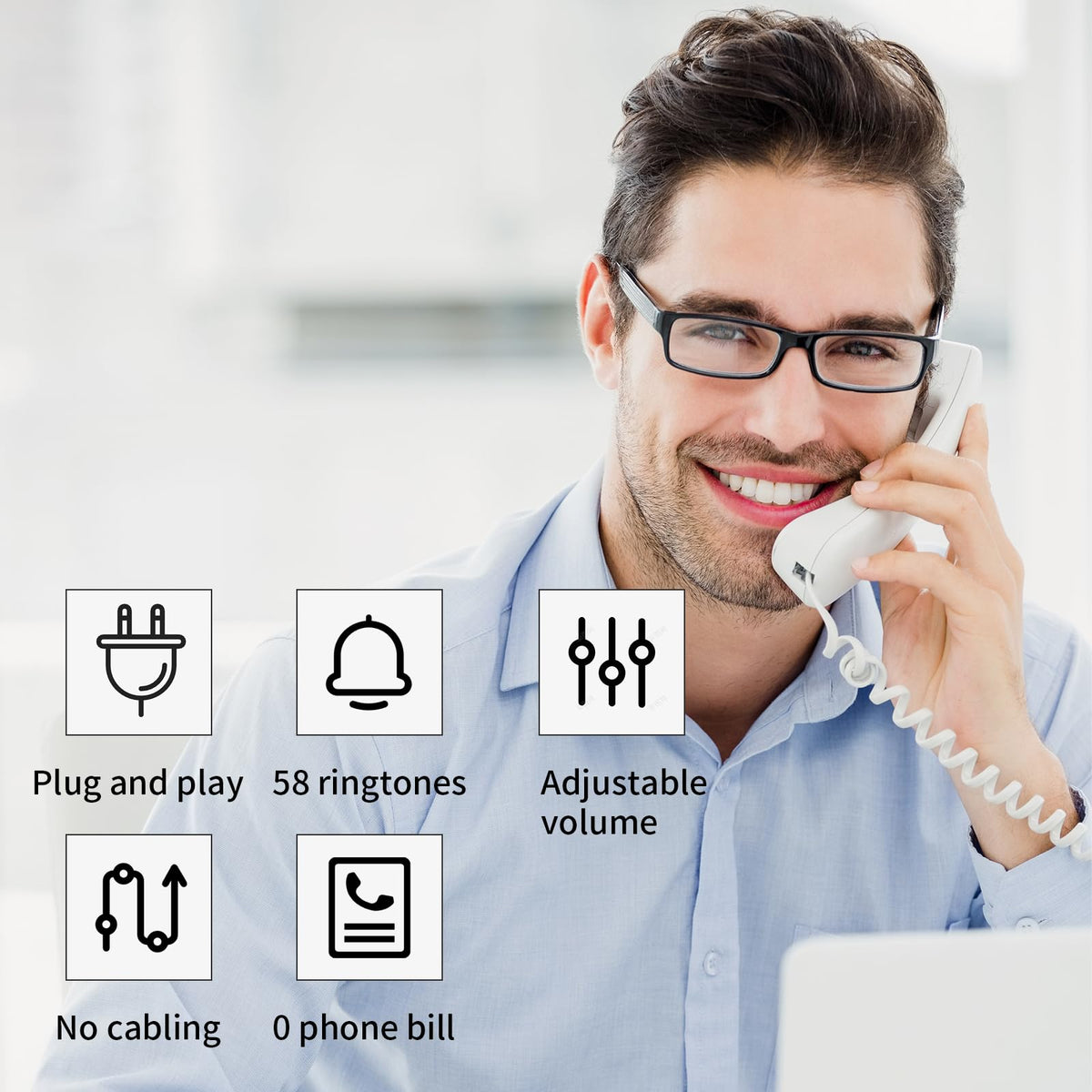 Intercoms Wireless for Home 2 Pack, Wireless Intercom System, Two Way Real-time Intercom Phone with 3280 Feet Range,Easy to Use Office Intercoms for Business