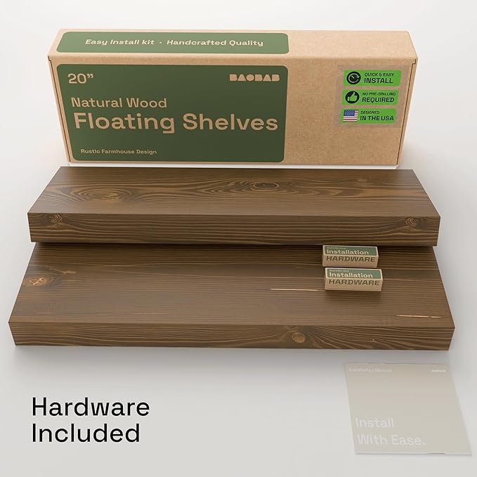 BAOBAB WORKSHOP Wood Floating Shelves
