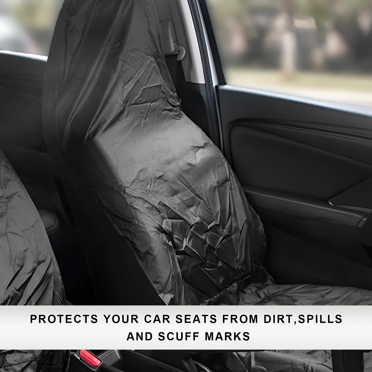 JNXIJ 2PCS Car Seat Cover Protector, Waterproof Sweatproof Auto Protective Front Seat Cover, Universal Washable Vehicle Bucket Seats Protector for Gym Workout Running Swimming Hiking