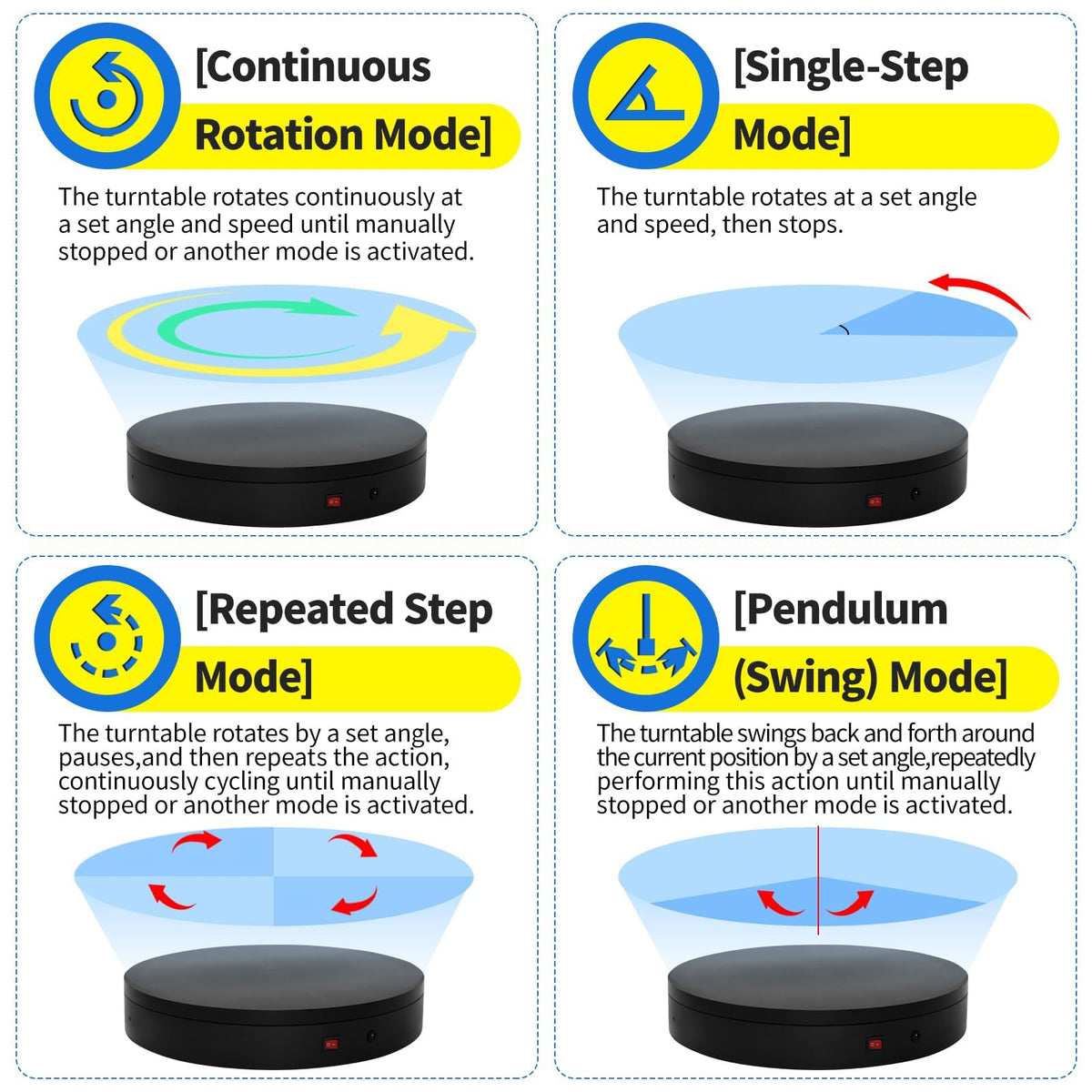 Remote Motorized Electric Turntable Rotating Display Stand Spinning Rotating Platform 360 Photography Turntable lazy susan base giratoria para for Photography,Display,3D Scan,Exhibition rotating table