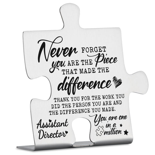 Assistant Director Gifts, Thank You Appreciation Gifts for Assistant Director Week Birthday Christmas Office Desk Decor Puzzle Piece Decorative Signs Plaques YCC29
