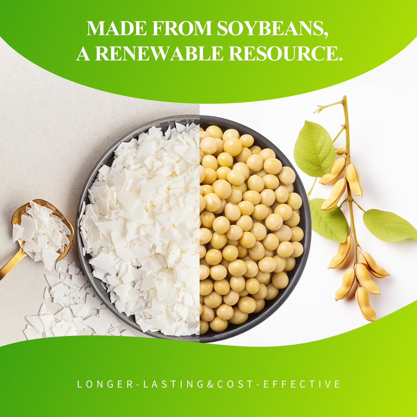 5LB Soy Wax for Candle Making - Natural Soy Wax Flakes Supplies for DIY Candles, Container & Tealight Craft Use, Easy Mel Clean Burn, Ideal for Small Businesses & Etsy Sellers (2270G / 80 OZ)