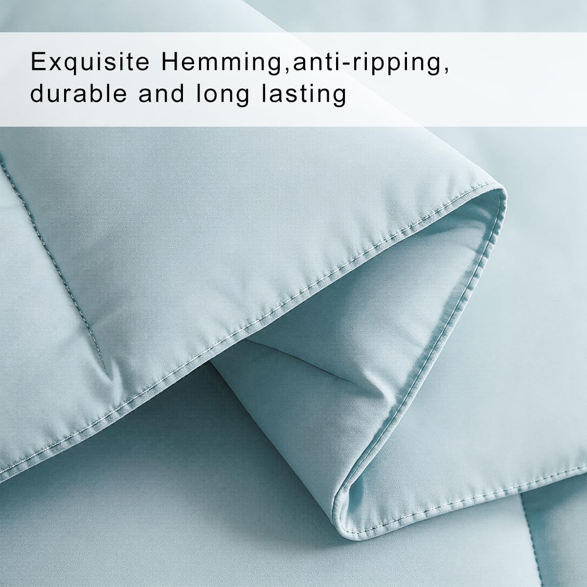 COHOME Premium King Size Comforter, All-Season Quilted Down Alternative Duvet Insert, Luxury Hotel GentleSoft Comforter with Anti-Clump Tech & 8 Tabs - Reversible - Aqua 90x102 inches
