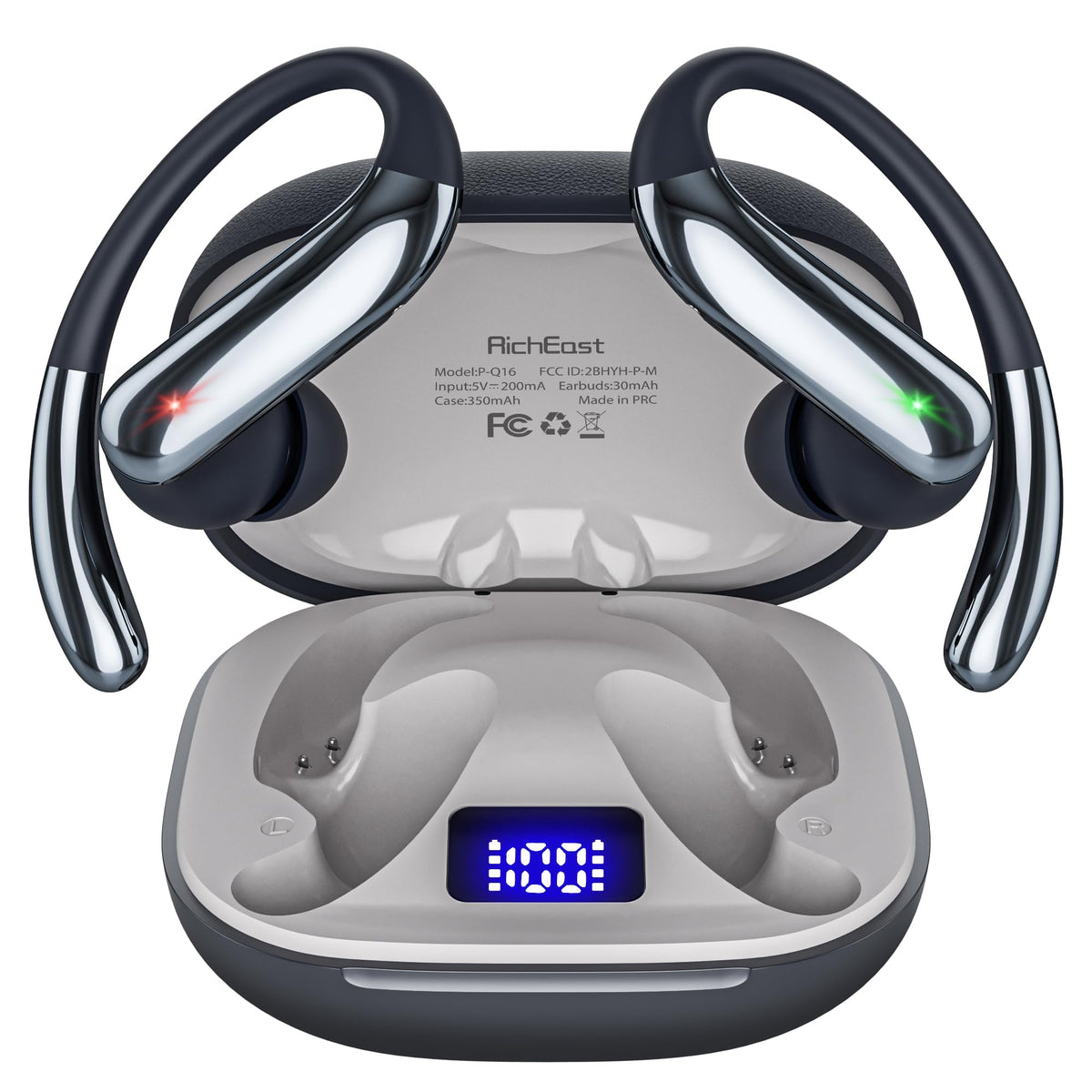 RichEast AI Translation Earbuds Real Time with Audio and Video Calls, 4-in-1 Bluetooth 6.0 Translator Headphones with 6 Translation Modes/Meeting Notes & ANC, Audifonos Traductores Ingles Espaol Black