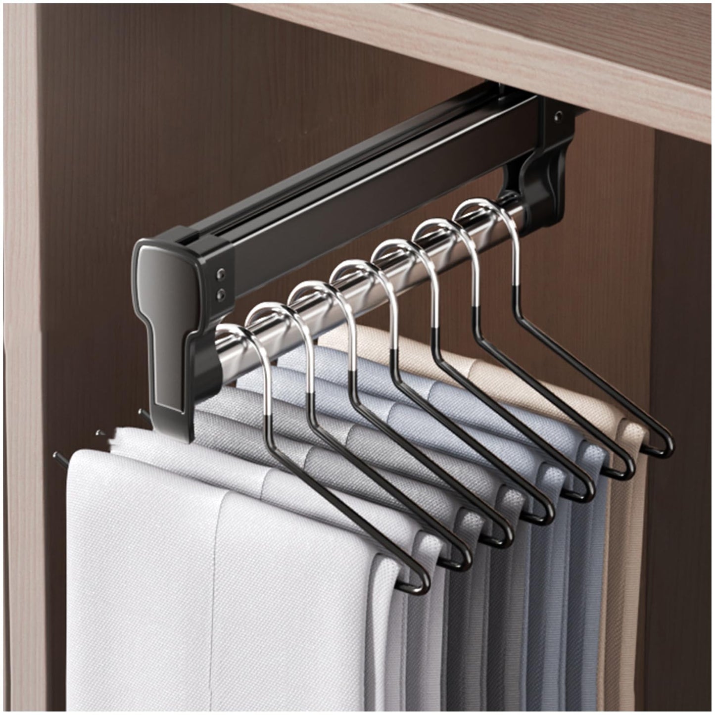 Corner Cabinet Pull Out Organizer Soft Close Swing Organizer Lazy Slide Kitchen Organizers and Storage with Close Heavy Duty Adjustable Shelf,Adjustable Pants Rack, Space-Saving Closet Organ