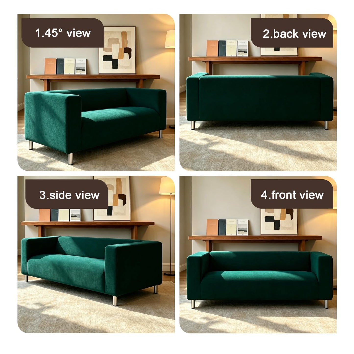 Velvet Klippan Loveseat Cover Replacement for IKEA Klippan 2 Seater Klippan Loveseat Sofa Cover Replacement, Klippan Slipcover, Klippan Cover Only, Sofa Not Included, Blue