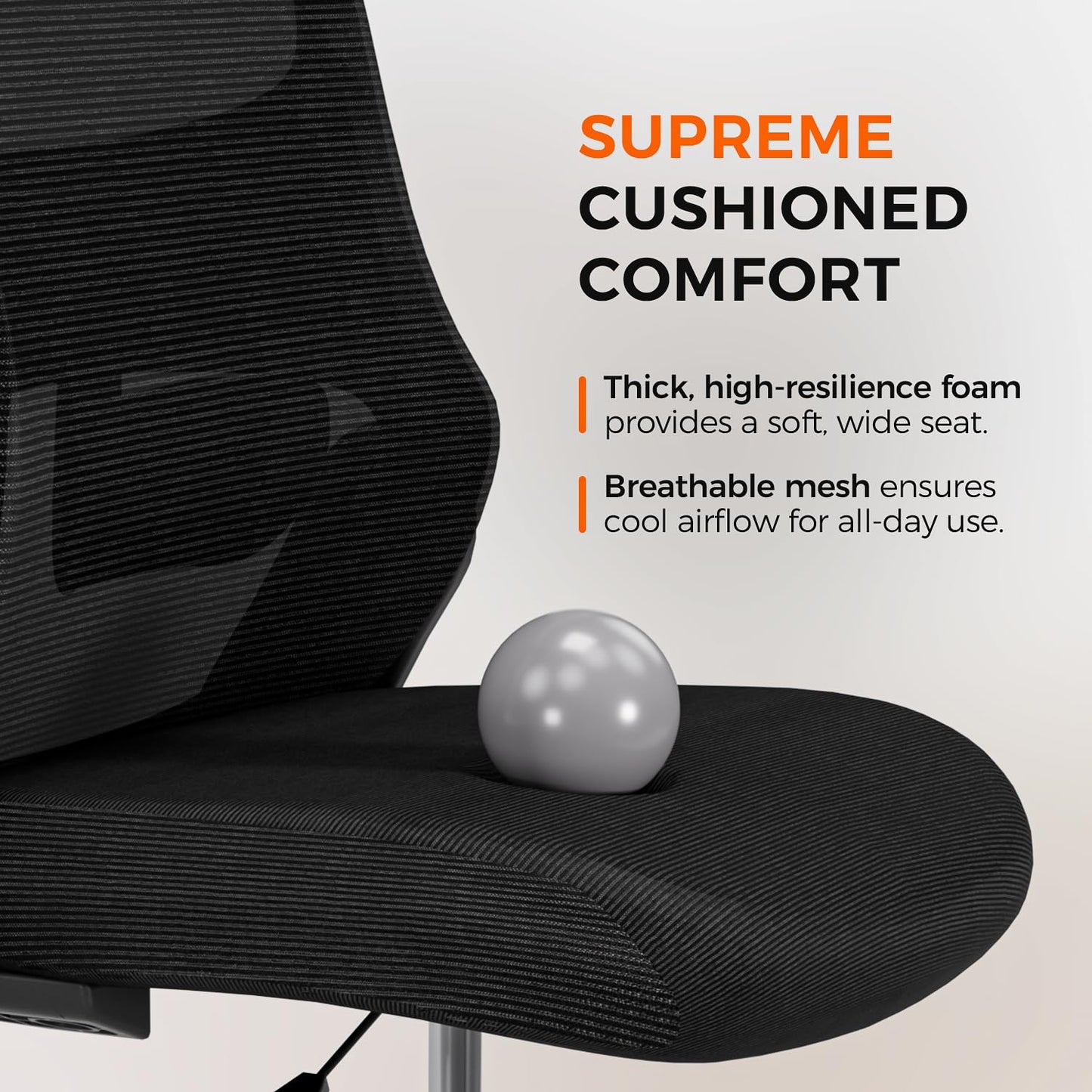 Drafting Chair Armless, Tall Office Chair with Adjustable Foot Ring and Lumbar Support, Ergonomic Mesh High Desk Chair for Standing Desk, Black