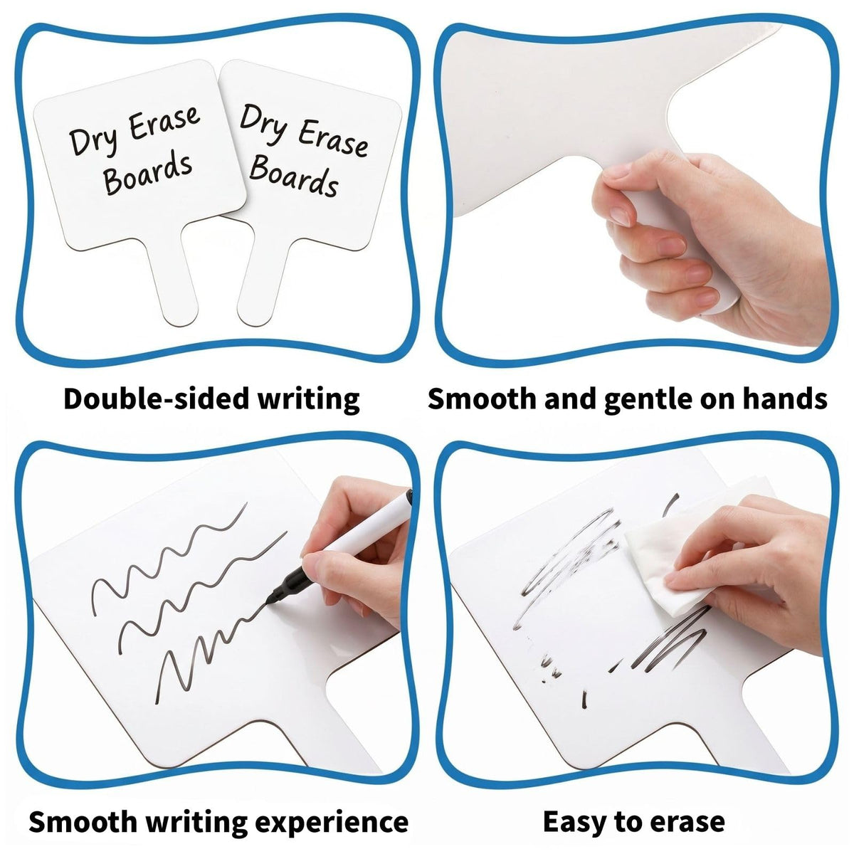 Cididu Set of 30 Dry Erase Answer Paddle, Small White Board Dry Erase Boards Classroom Pack, Handheld Lapboard Set with Erasers, Erase Paddle Boards for Students Teachers School Supplies