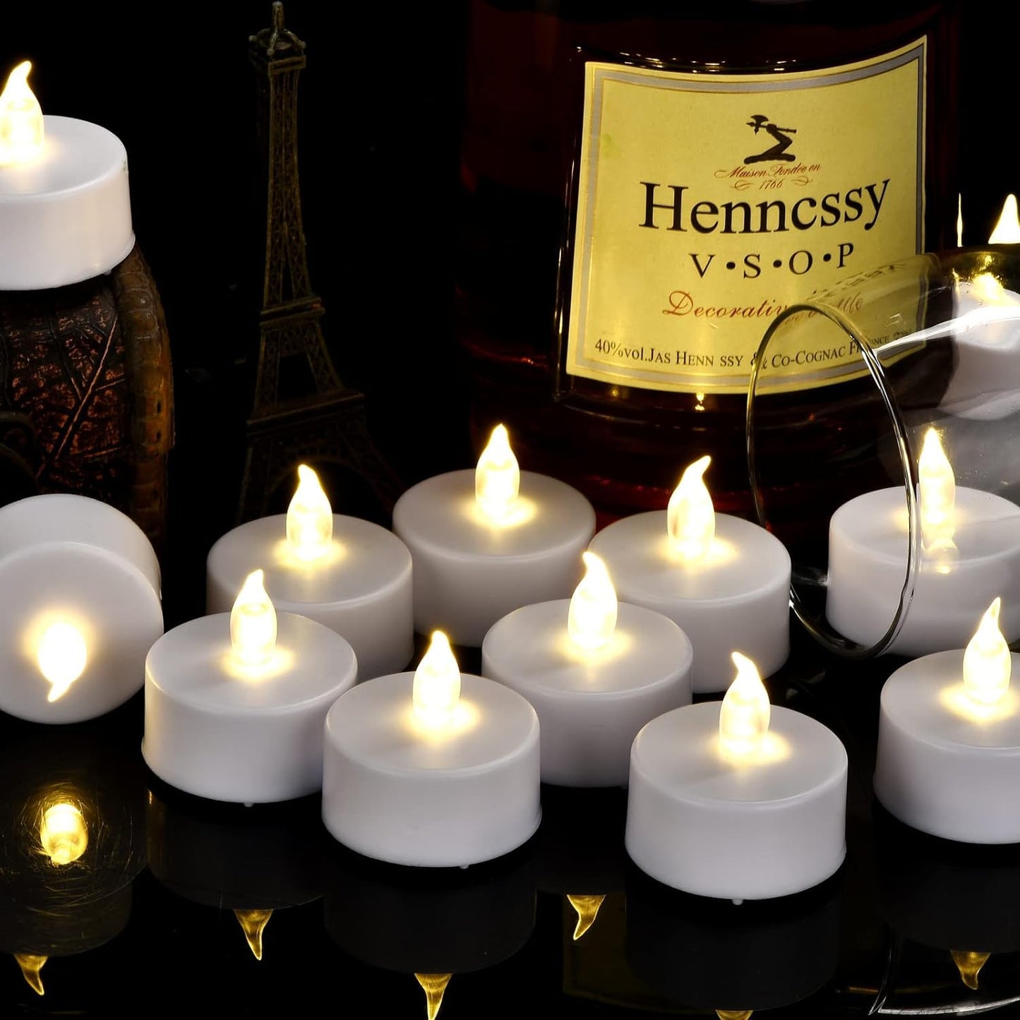Hanzim Tea Light Candles with Remote Control,Flickering Flameless LED Candle,Long Lasting 400+Hours,Battery Operated with Timer for Home Decoration Seasonal &Festival Celebration WarmWhite (24pcs)