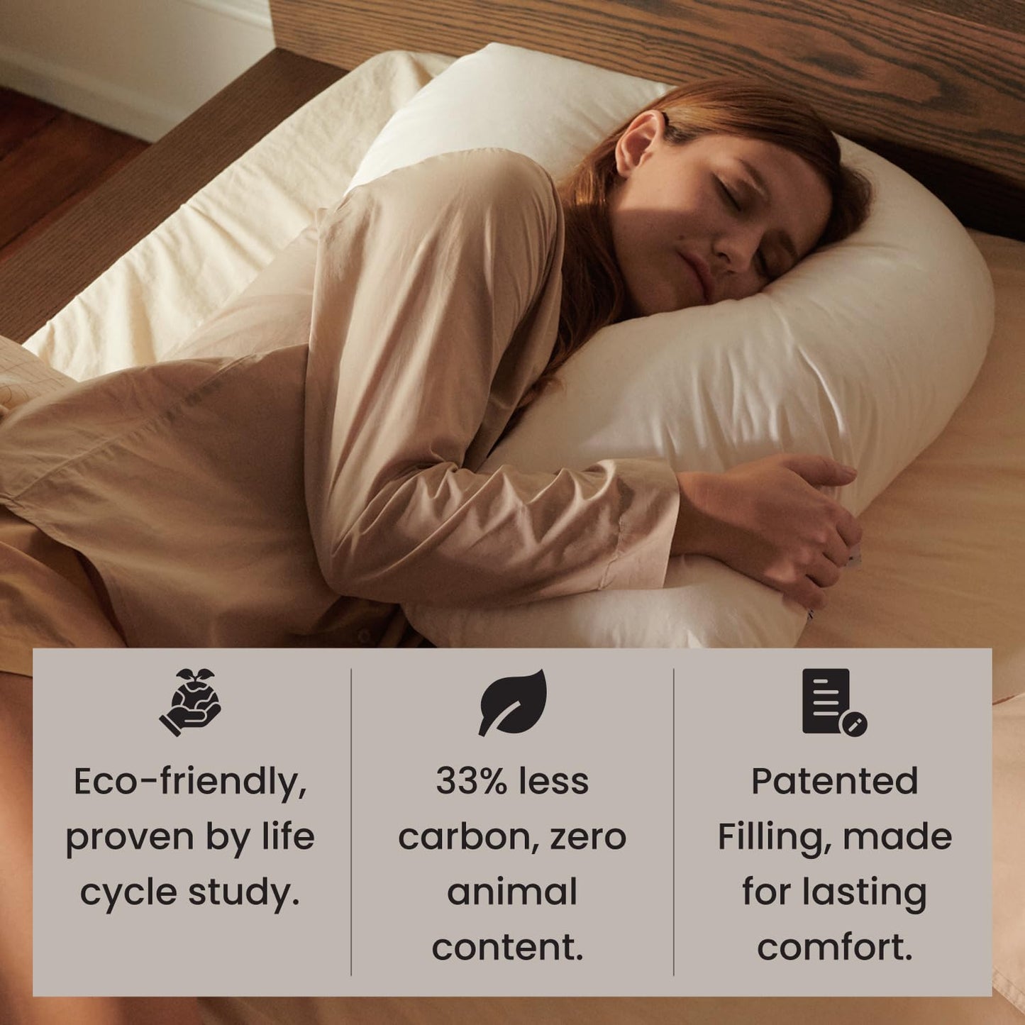 FOSSFLAKES L-Shaped Side Sleeper Pillow, Ergonomic Support, Semi-Firm