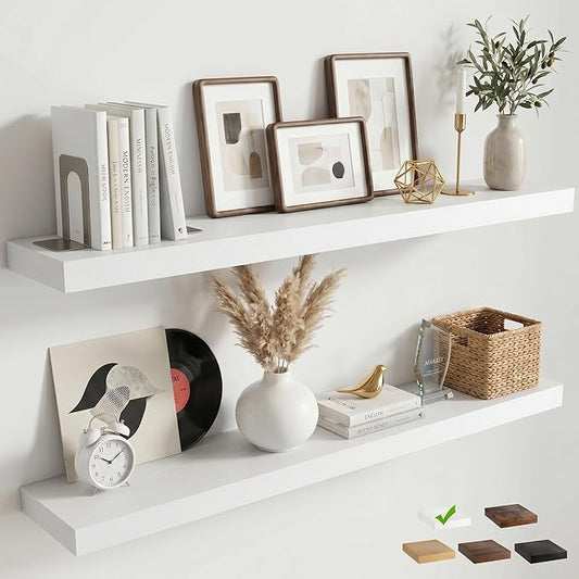 FLYJOE Floating Shelves for Wall, 48 Inch Floating Shelves Set of 2, Kitchen