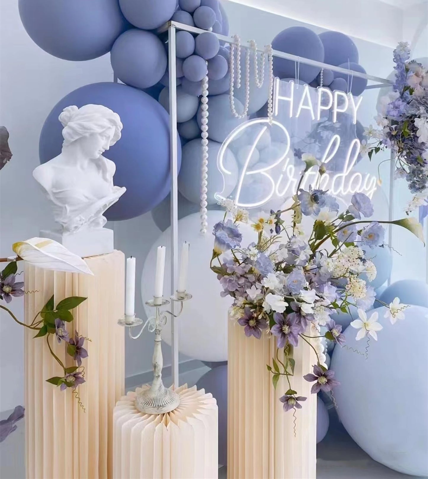 AHUAWA Cylinder Stands for Party 3Pcs Round Pedestal Stand Foldable Cardboard Columns Cylinder Tables for Parties Baby Shower Birthday Wedding Pillars Display Decoration