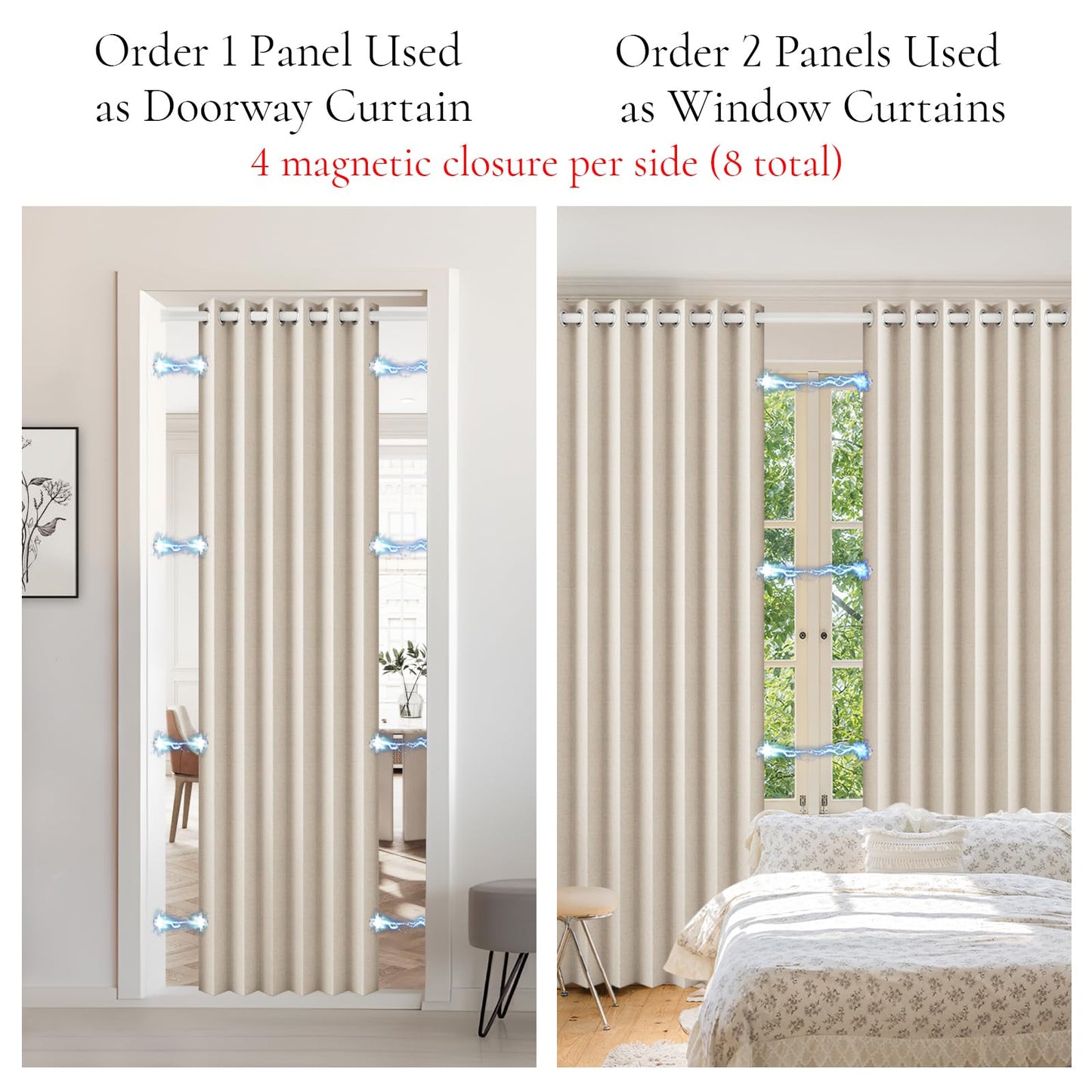 HMYI Faux Linen 100% Blackout Curtains 96 Inches Long, Approximate Pinch Pleated Look Thermal Insulated Drapes for Master Bedroom Living Room, 1 Panel, W52 x L96, Sand