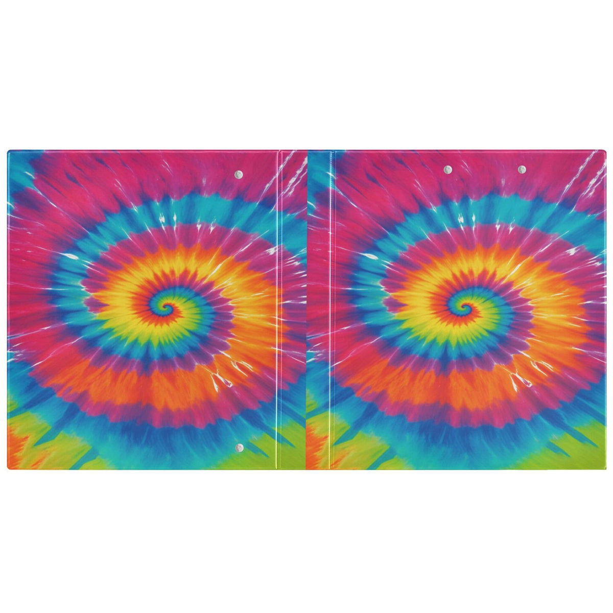 Tie Dye Round Ring Binders 1.5 Inch Rainbow 3 Ring Clipboard Binder for Office School Work Supplies File Folder 200 Sheet Capacity