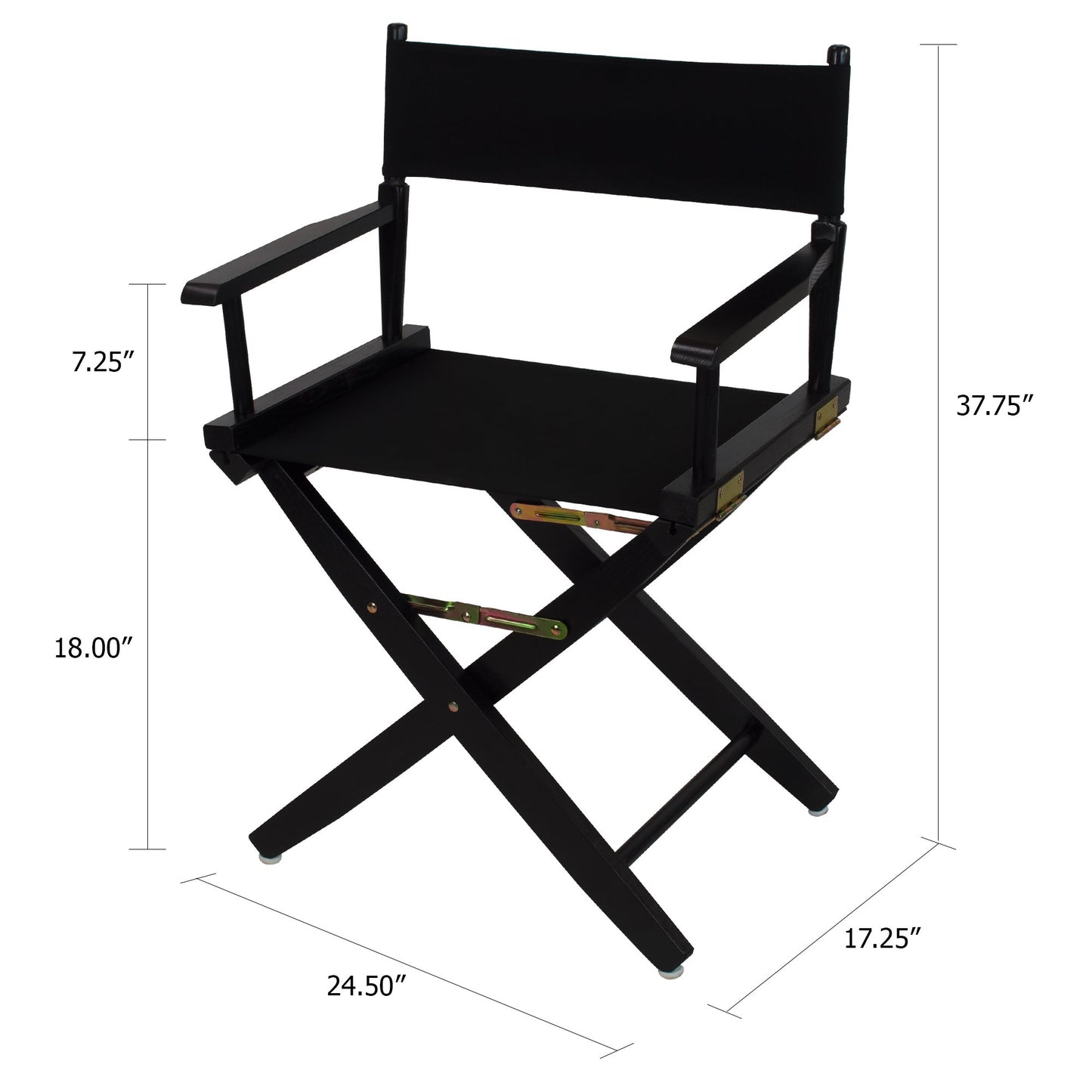 American Trails Extra-Wide Premium 18" Director's Chair Black Frame with Black Canvas