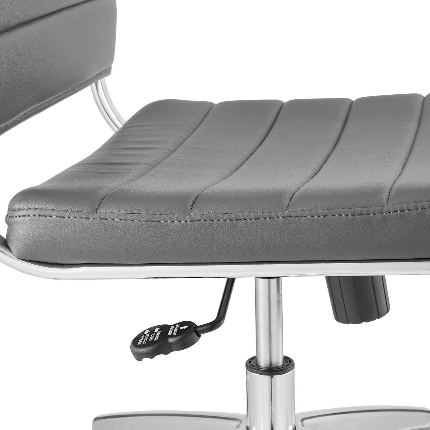 Modway Jive Ribbed Armless Mid Back Swivel Conference Chair In Gray