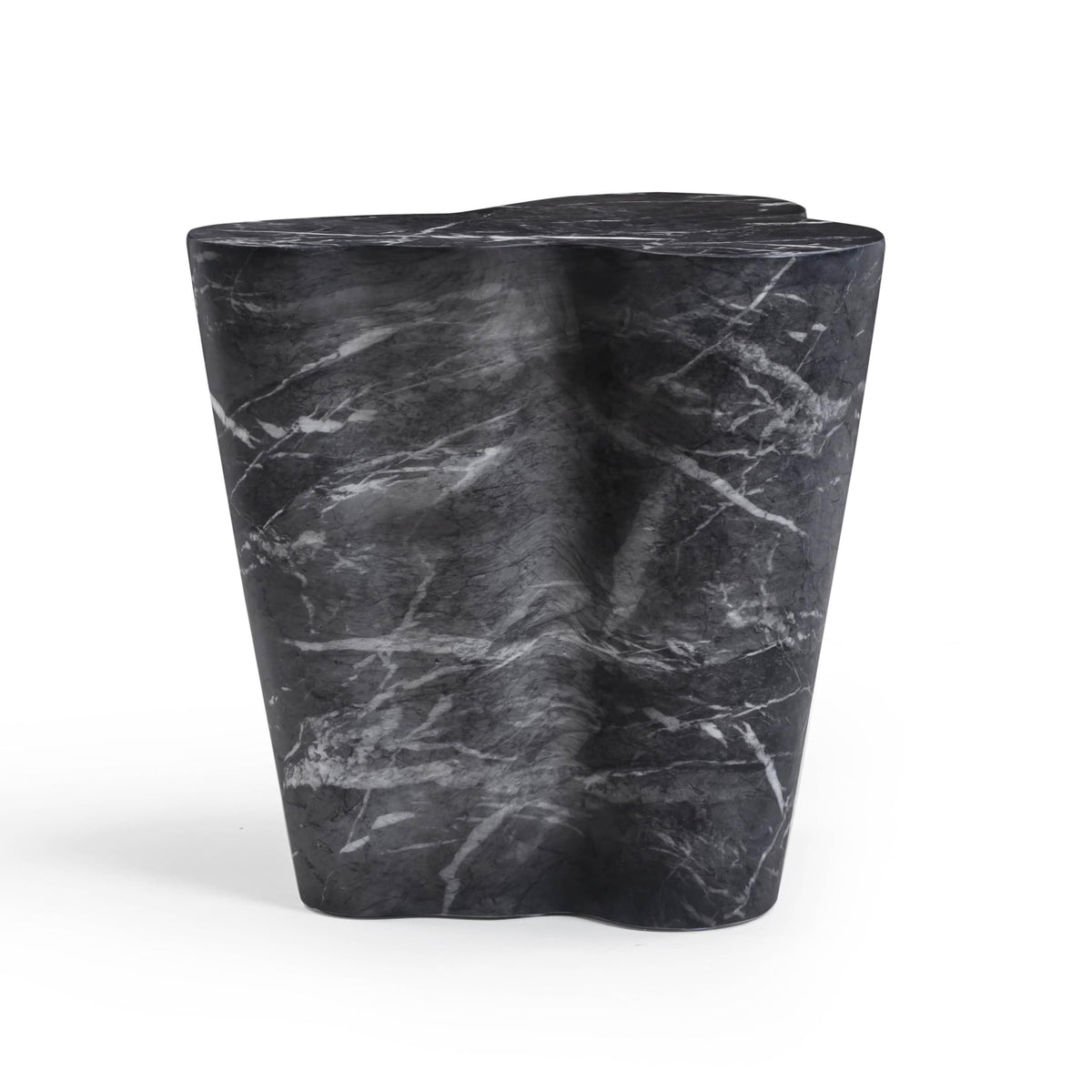 Tov Furniture Slab Black Marble Concrete Indoor/Outdoor Side Table