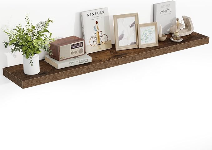 Acovy 55 Inch Floating Shelves, Wooden Shelves