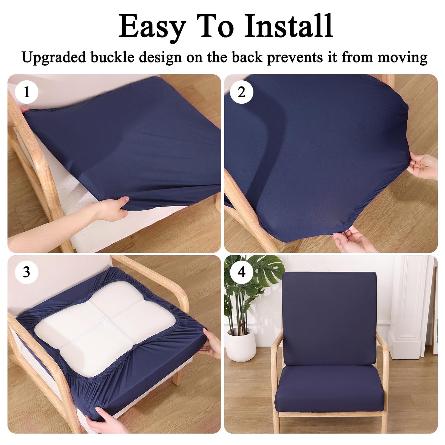 HEBE Stretch Patio Cushion Covers Set 12pcs,Waterproof Outdoor Couch Covers Replacement,Washable Reusable Seat Cushion Slipcovers for Patio Furniture Protector,Chair Cushion Cover