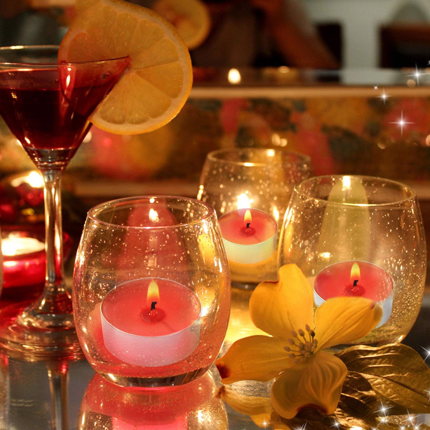 Visen 50Pack Tealight Candles, Unscented, Smokeless, Dripless, 4 Hours Burn Time, Perfect for Home, Romantic Decor, Pool, Shabbat, Weddings & Emergencies