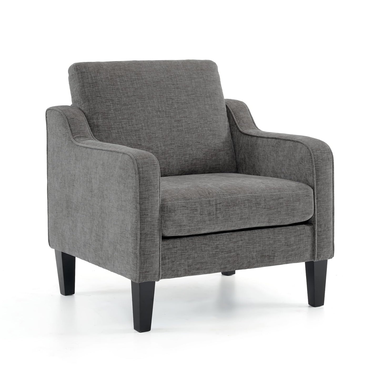 VINGLI Accent Chairs for Living Room Chairs Reading Chair Mid Century Modern Chair Soft Chenille Sofa Chair Upholstered Arm Chair Comfy Chair Side Chair (Light Grey Chenille)