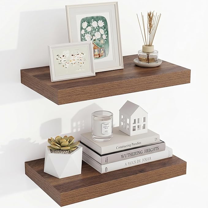 Acovy 16 Inch Floating Shelves, Wooden Shelves