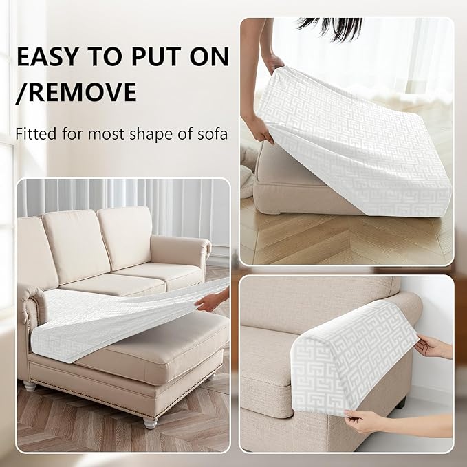 UNBBRRL 10 Pieces Stretch Sofa Cushion Covers