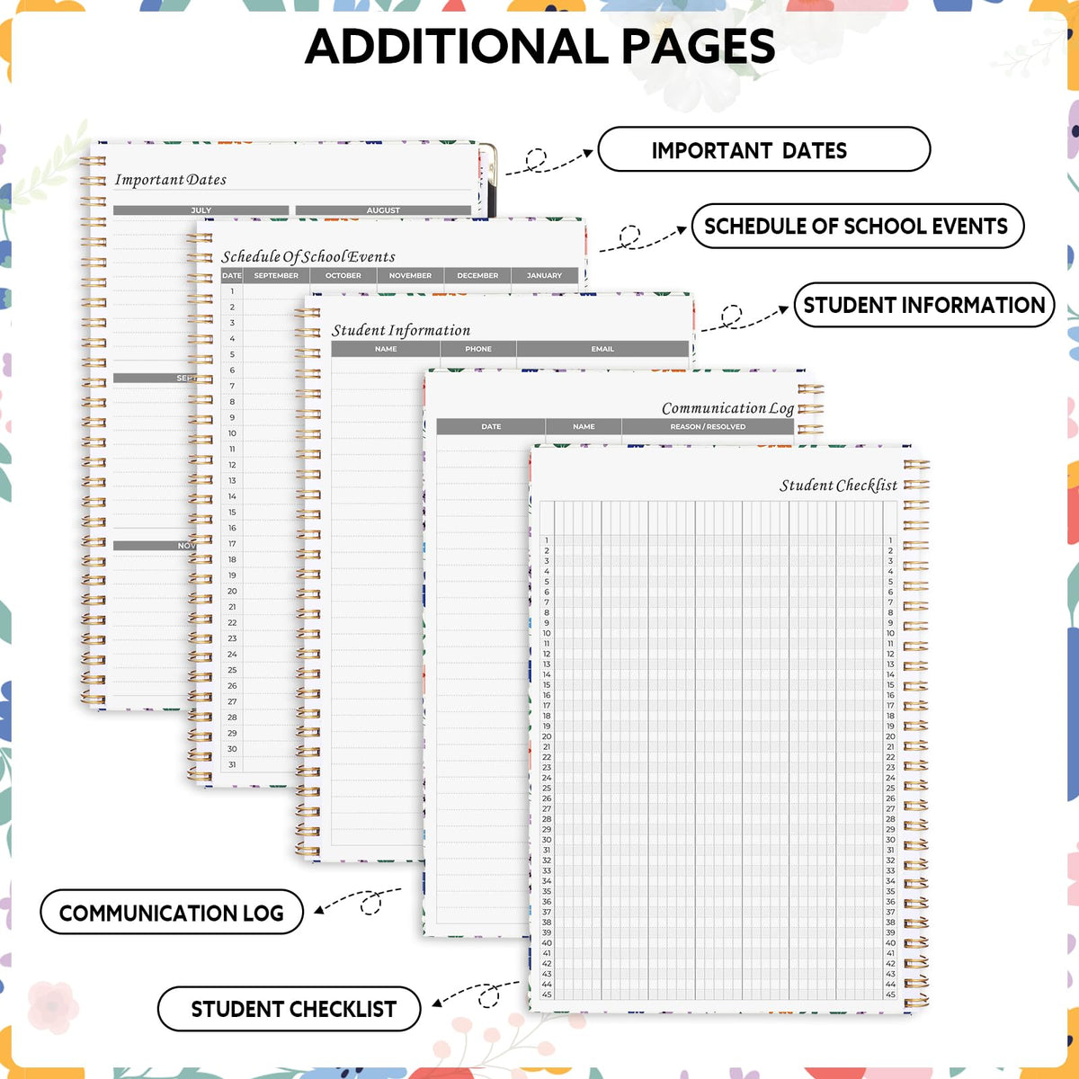 Teacher Planner 2026-2027, 7x10'' Undated Lesson Planners Teacher Planner Academic Year with Elasstic Band, Back Pocket for Classroom or Homeschool Use