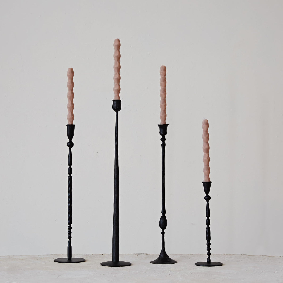 Creative Co-Op Decorative Hand-Forged Metal Taper Holder, Black