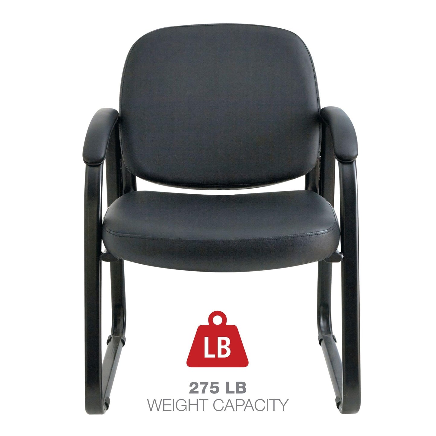 Alera Genaro Series Half-Back Sled Base Guest Chair, 25" x 24.80" x 33.66", Black
