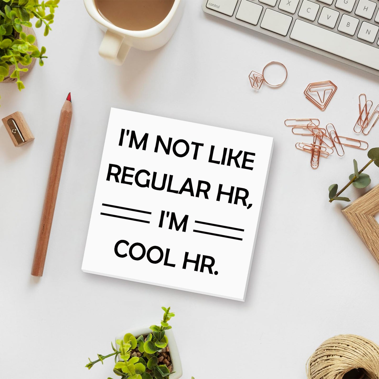 Human Resources Office Decor Funny Office Gifts for Women Men HR Boss Day Retirement Christmas Birthday Gifts for HR Coworkers Manager Director Office Cubicle Table Shelf Decoration 5x5 Inches