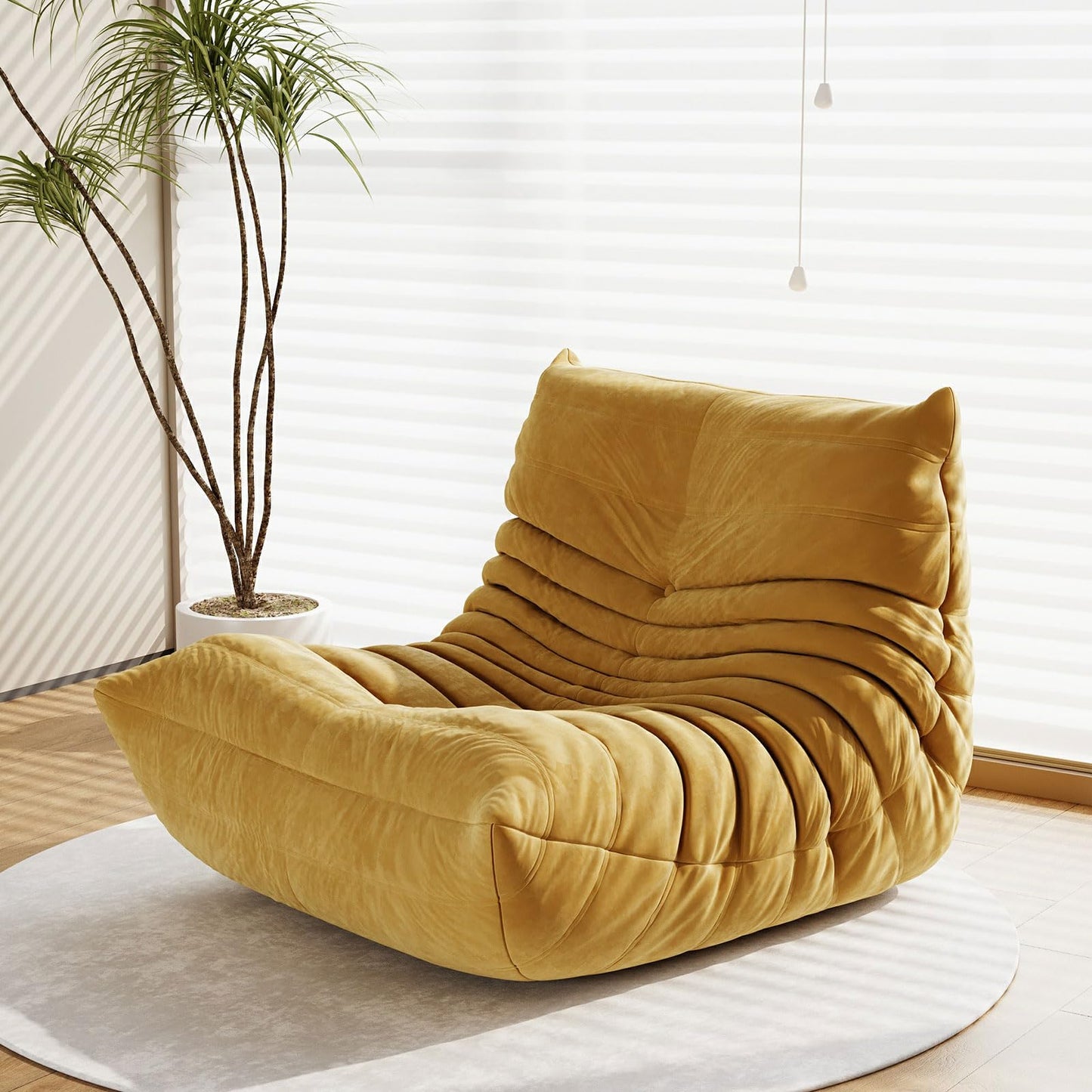 Snug Sofee Bean Bag Chairs for Adults, Bean Bag Sofa - Adult Size with Soft Waterproof Fabric for Living Room, Apartments, Reading Corner, Gaming, and Movie Venue (Yellow)