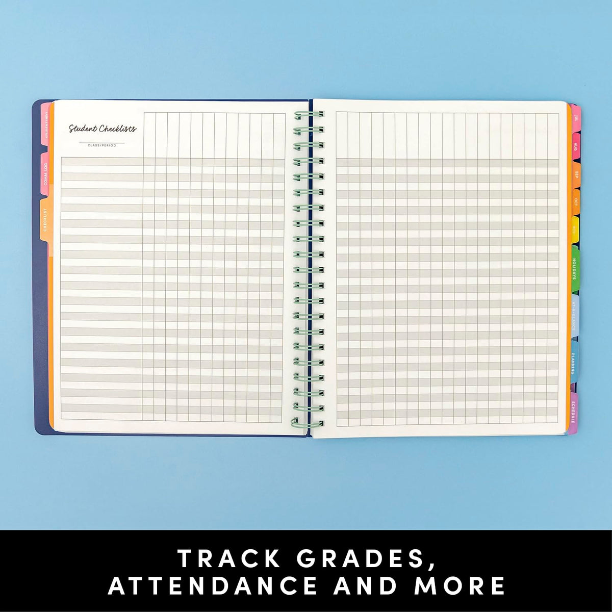 PAPERAGE Teacher Planner, Weekly & Monthly Academic Planner & Calendar, 12-Months, July 2026 - June 2027, (9.5" x 11"), Teacher Lesson Planning Book with Tabs, Stickers & Inner Pocket, Sage Green