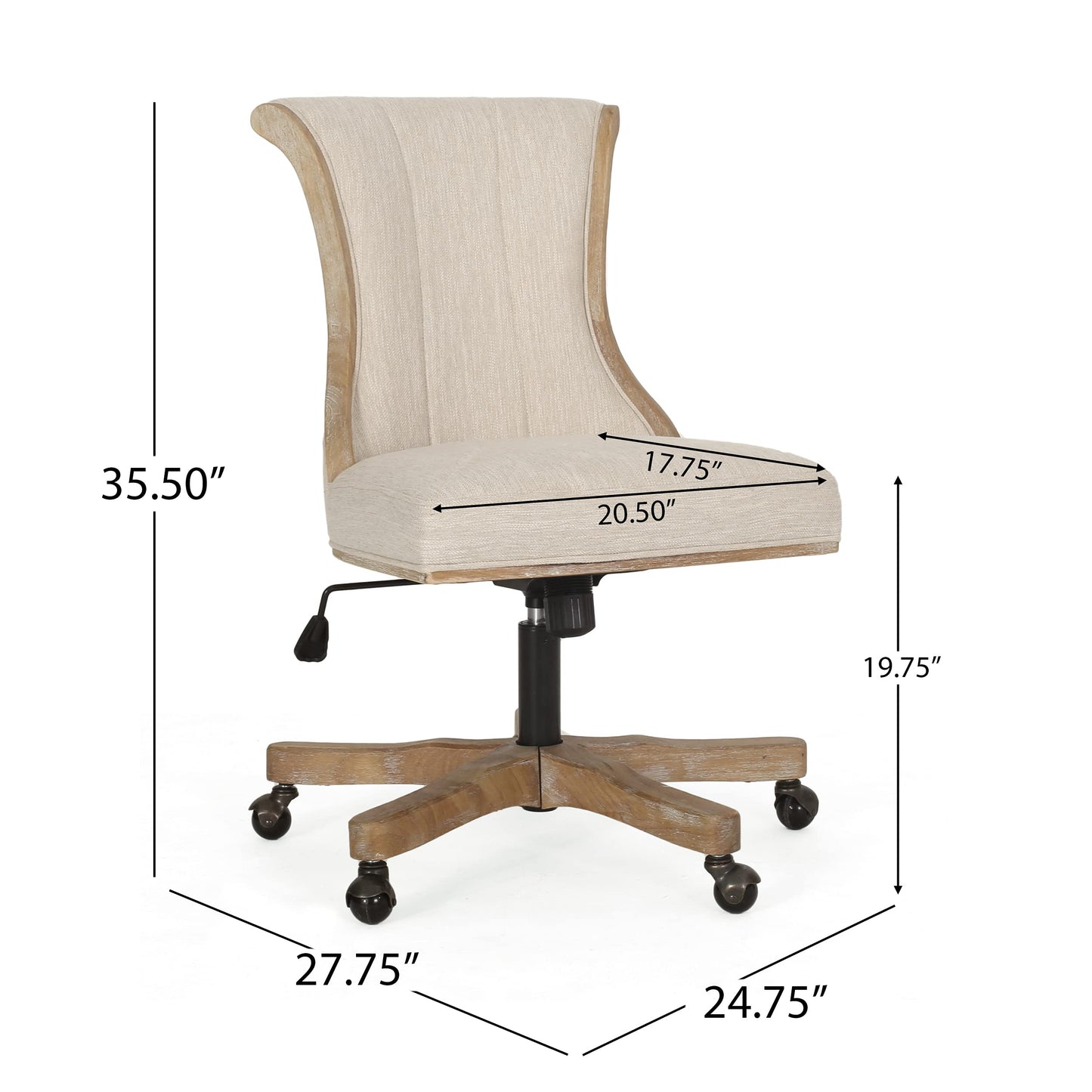 Christopher Knight Home Coulee Office Chair, Beige + Natural