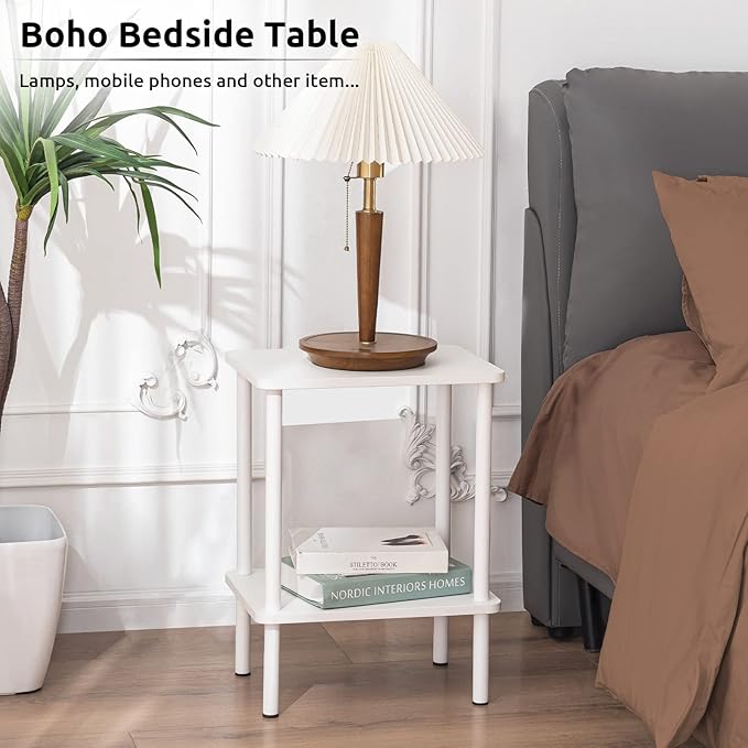 Apicizon 2 Tier End Table Set of 2, Small Side Table
