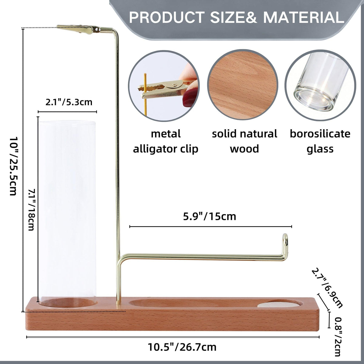 CrysDeco 3 in 1 Incense Holder for Burning Insence-Stick & Palo Santo & Sage Sticks, Hanging Upside Down Incense Stick Burner with Glass Ash Catcher, Lasting Burning Palo Santo Sage Burner for Altar